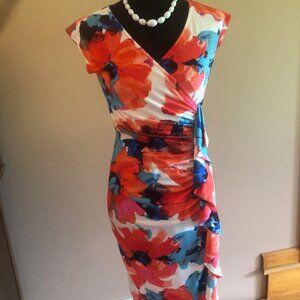 Joseph Ribkoff Floral Rouched Dress